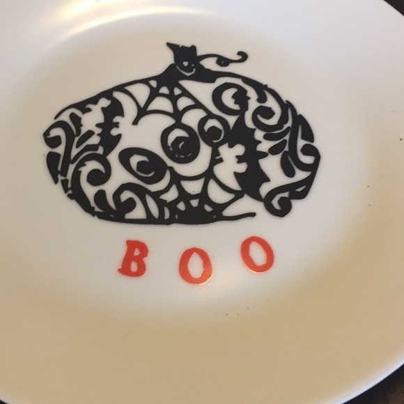 Set 4 Porcelain Pumpkin Halloween Appetizer Plates - Picture 6 of 8